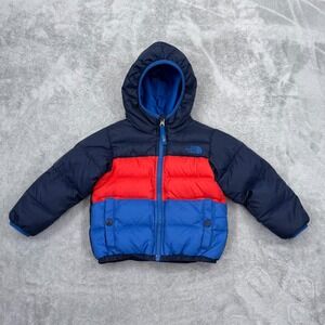 The North Face 550 Goose Down Puffer Jacket Toddler 2T Boys Moondoggy Reversible